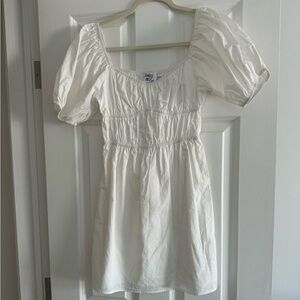 White cotton mini dress